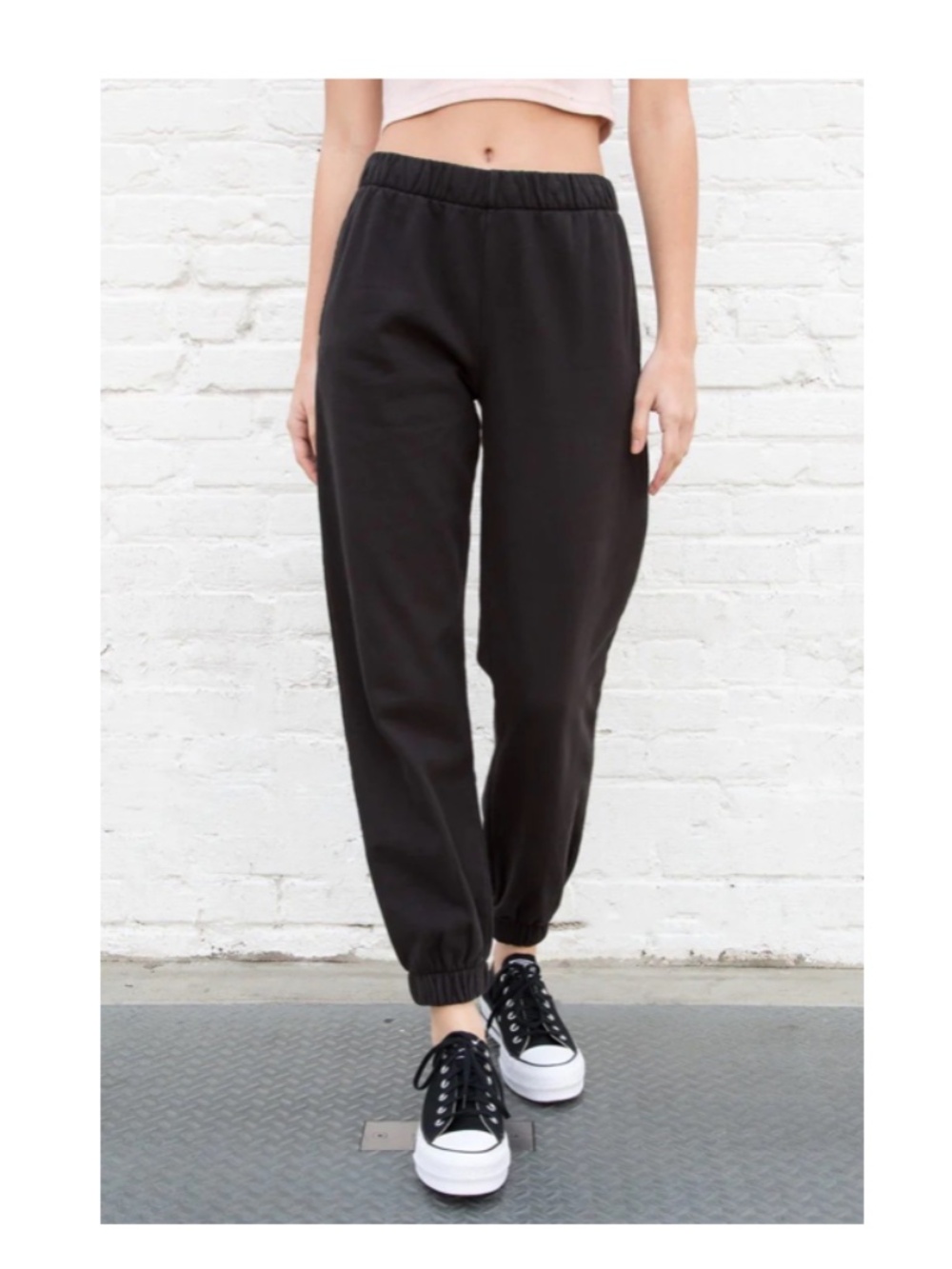 BRANDY MELVILLE Rosa Sweatpants Charcoal Black One Size OS